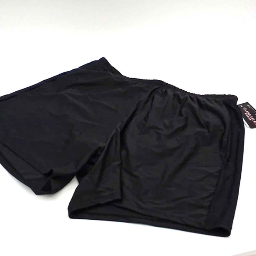 Island Escape Plus Size Thigh Minimizer Swim Shorts Black